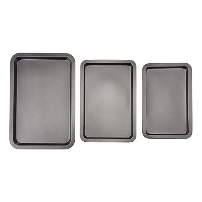 IMPORTCLICK - Bandeja Rectangular Antiadherente Para Hornear 3 Piezas Grafito
