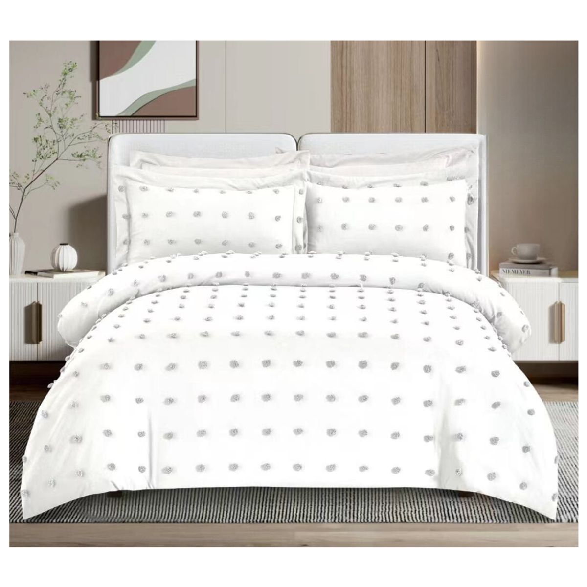 GENERICO - Cubrecama Quilt De Verano Diseño Mini Pompón 2 Plazas