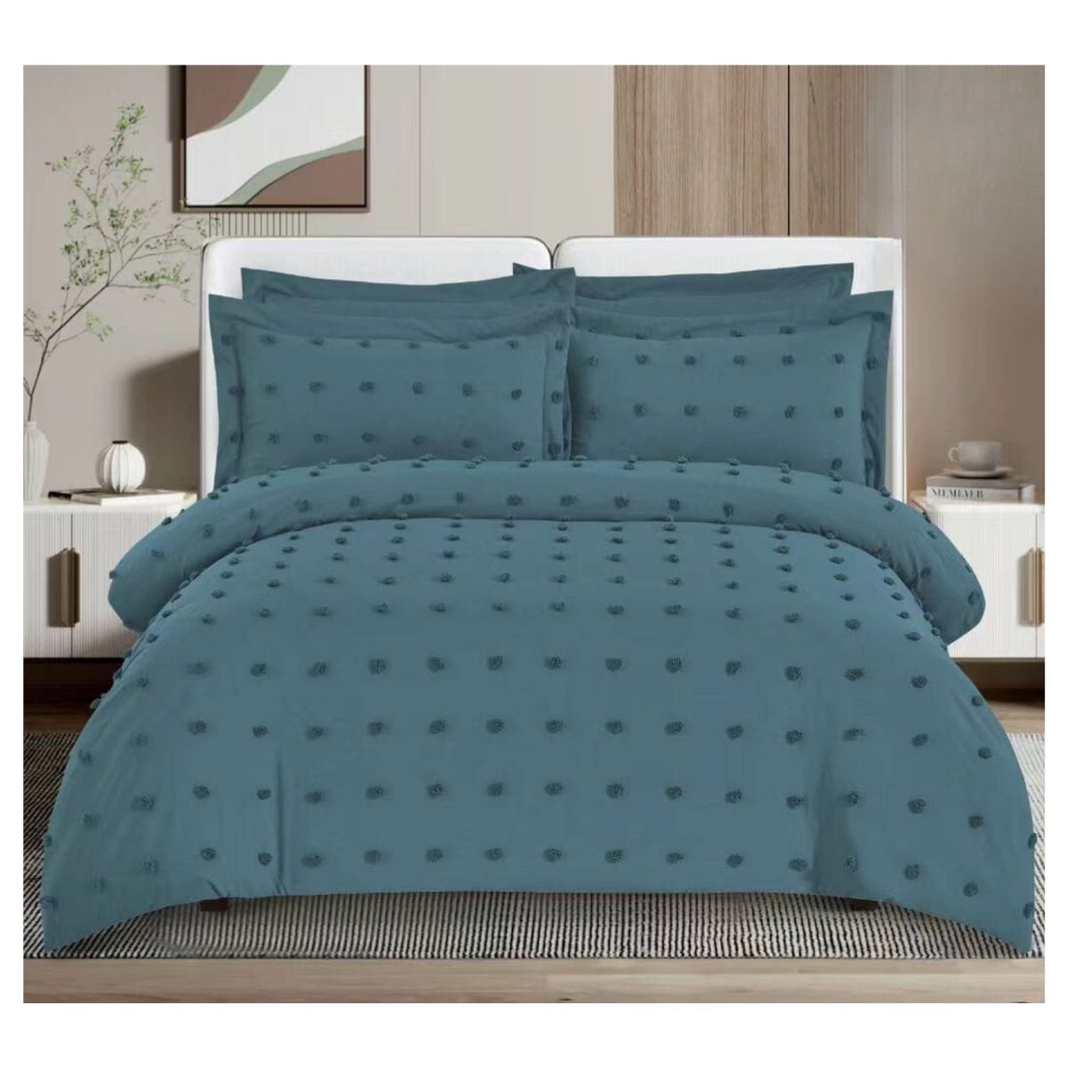 GENERICO - Cubrecama Quilt De Verano King Diseño Mini Pompón