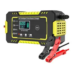 IMPORTCLICK - Cargador Batería Automóvil 6 AMP Monitor Carga Inteligente 12 V Amarillo