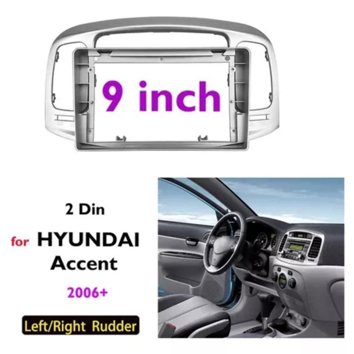 GENERICO - Bisel Adaptador Radio 9pul Hyundai Accent 2009 - 2012