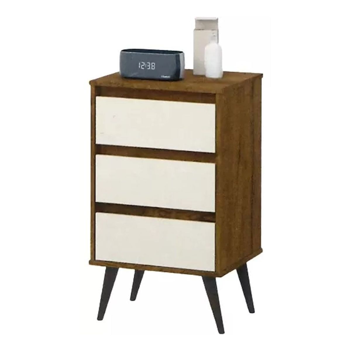 TODODESCUENTO - Velador, Mesa De Noche, Mod. Odin, Mueble, Dormitorio- Café