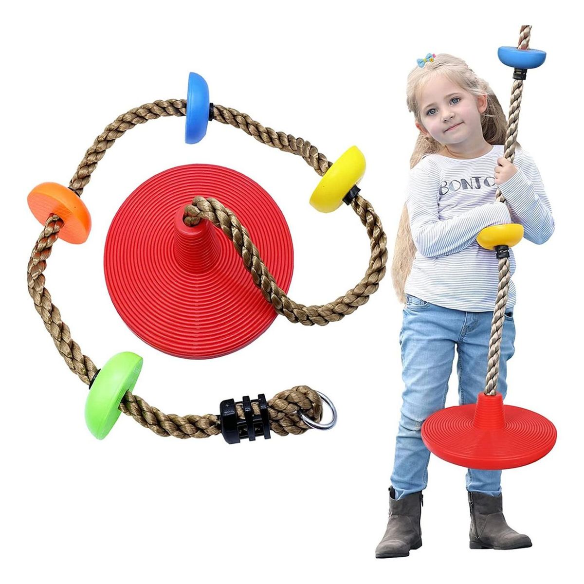 IMPORTCLICK - Columpio Cuerda Mecedor Escalador Infantil  120 - 200 CM 