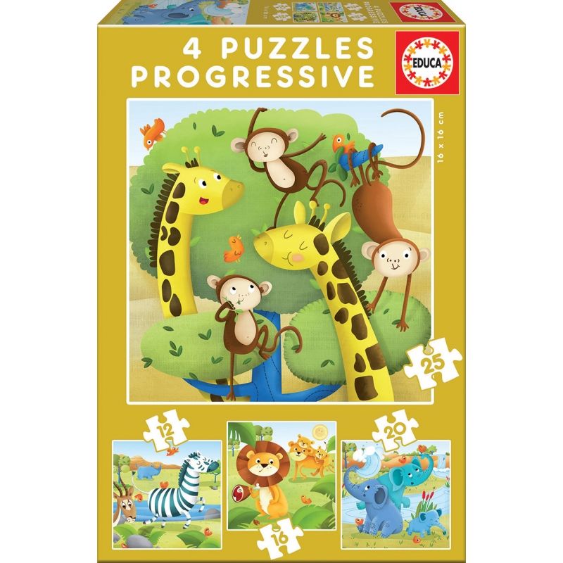 EDUCA - EDUCA 17147 PUZZLE PROGRESIVO ANIMALES SALVAJES