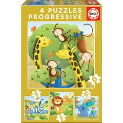 EDUCA - 17147 PUZZLE PROGRESIVO ANIMALES SALVAJES