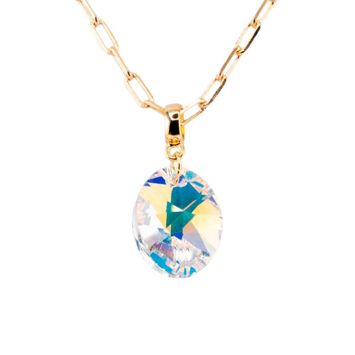 JOYAS MONTERO - Collar Chiara Praga Gold 24K creado cristales de Swarovski® Aurora Boreal