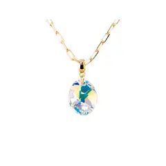 JOYAS MONTERO - Collar Chiara Praga Gold 24K creado cristales de Swarovski® Aurora Boreal