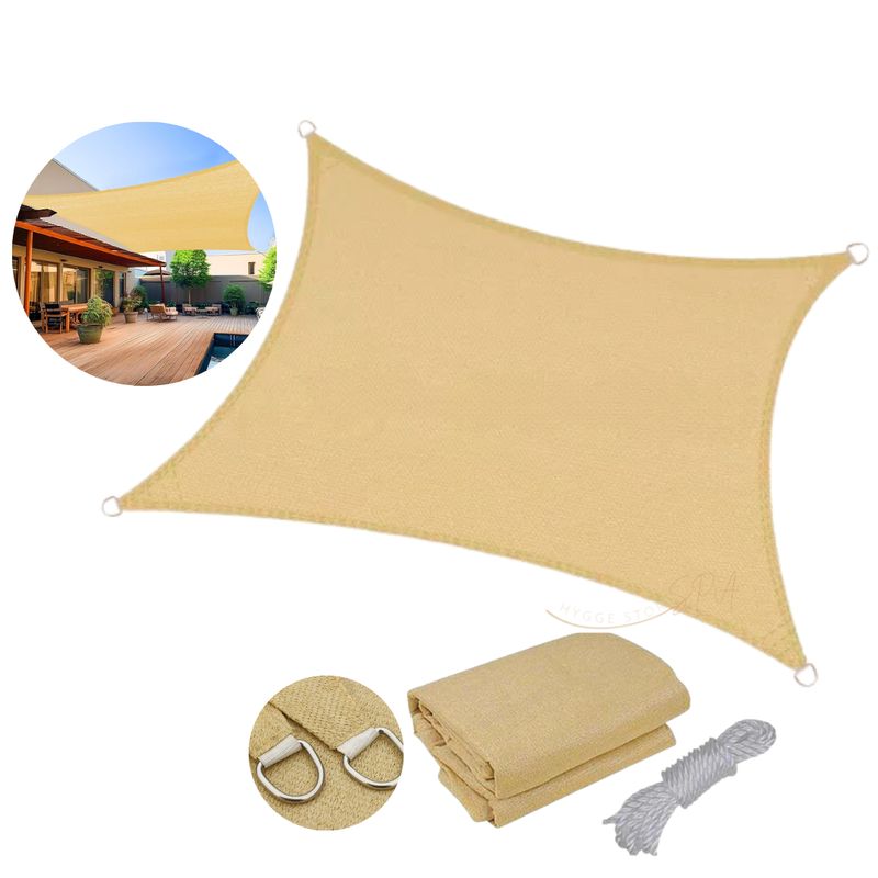 GENERICO - Toldo Vela Rectangular Lonas  Sombras 3 x 4 Mts