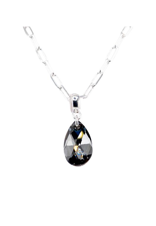 Collar Chiara Palermo Bano Oro Blanco creado cristales de Swarovski Silver Night Plateado TALLA UNICA