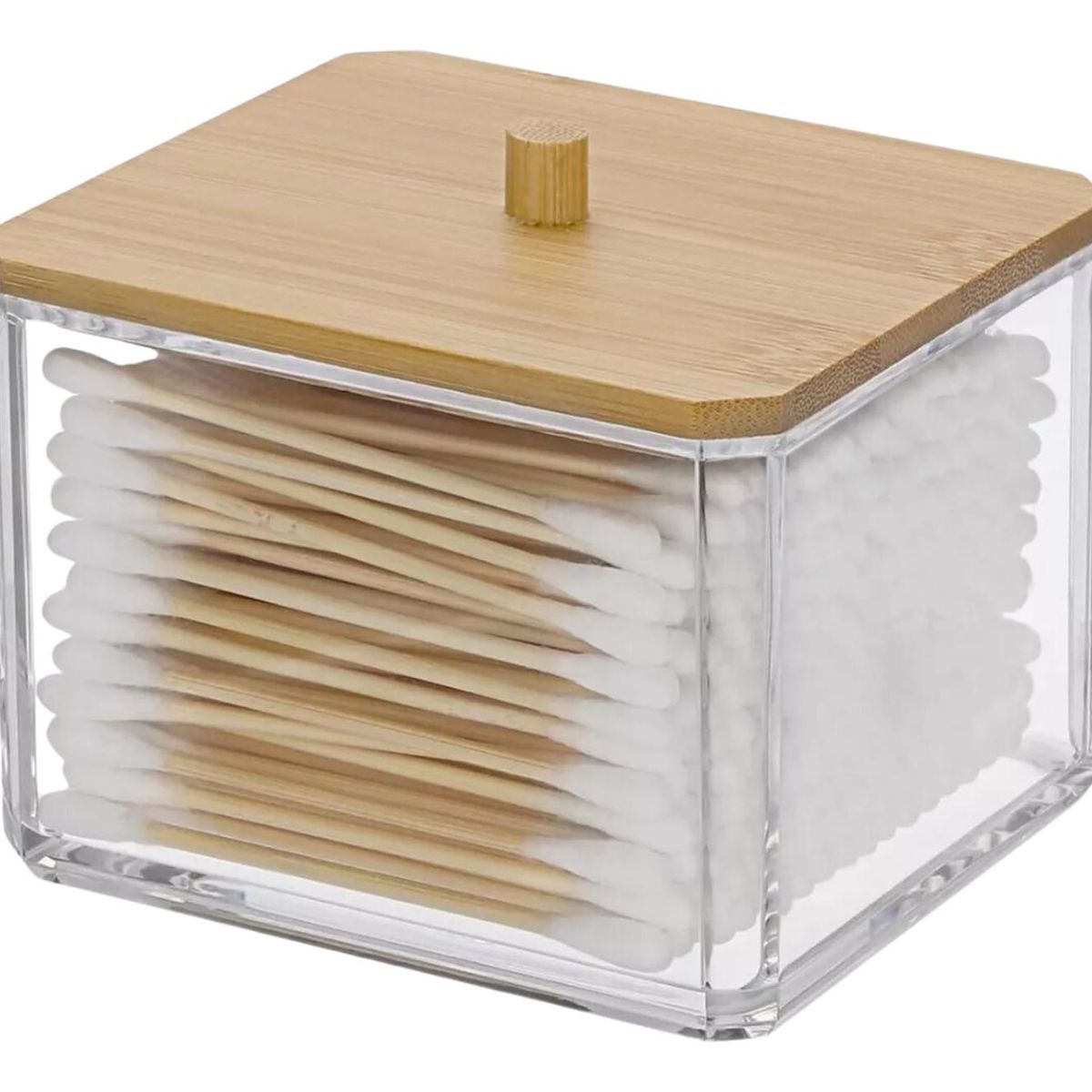 IMPORTCLICK - Organizador Acrílico Cotones Hisopos Algodones Desmaquillantes 9x7 CM IMPORTCLICK