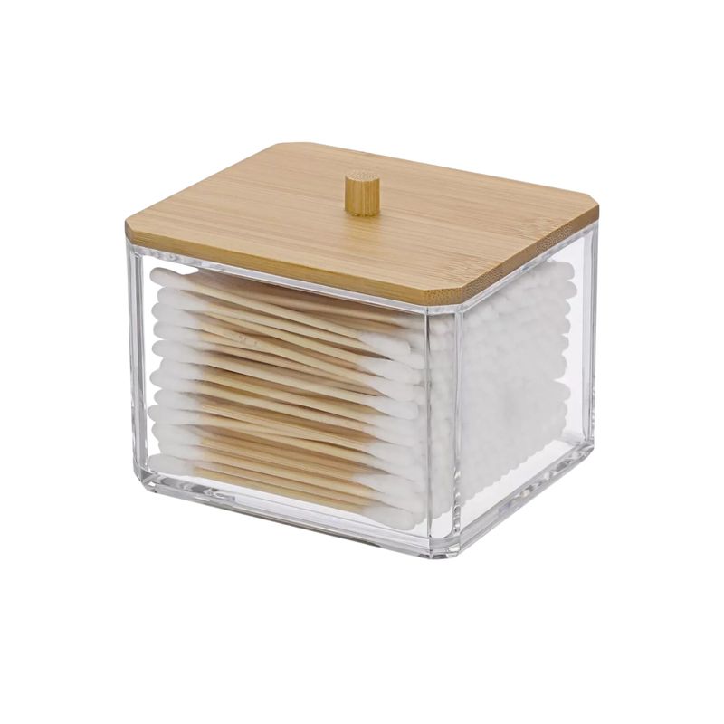 IMPORTCLICK - Organizador Acrílico Cotones Hisopos Algodones Desmaquillantes 9x7 CM IMPORTCLICK