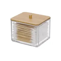 IMPORTCLICK - Organizador Acrílico Cotones Hisopos Algodones Desmaquillantes 9x7 CM