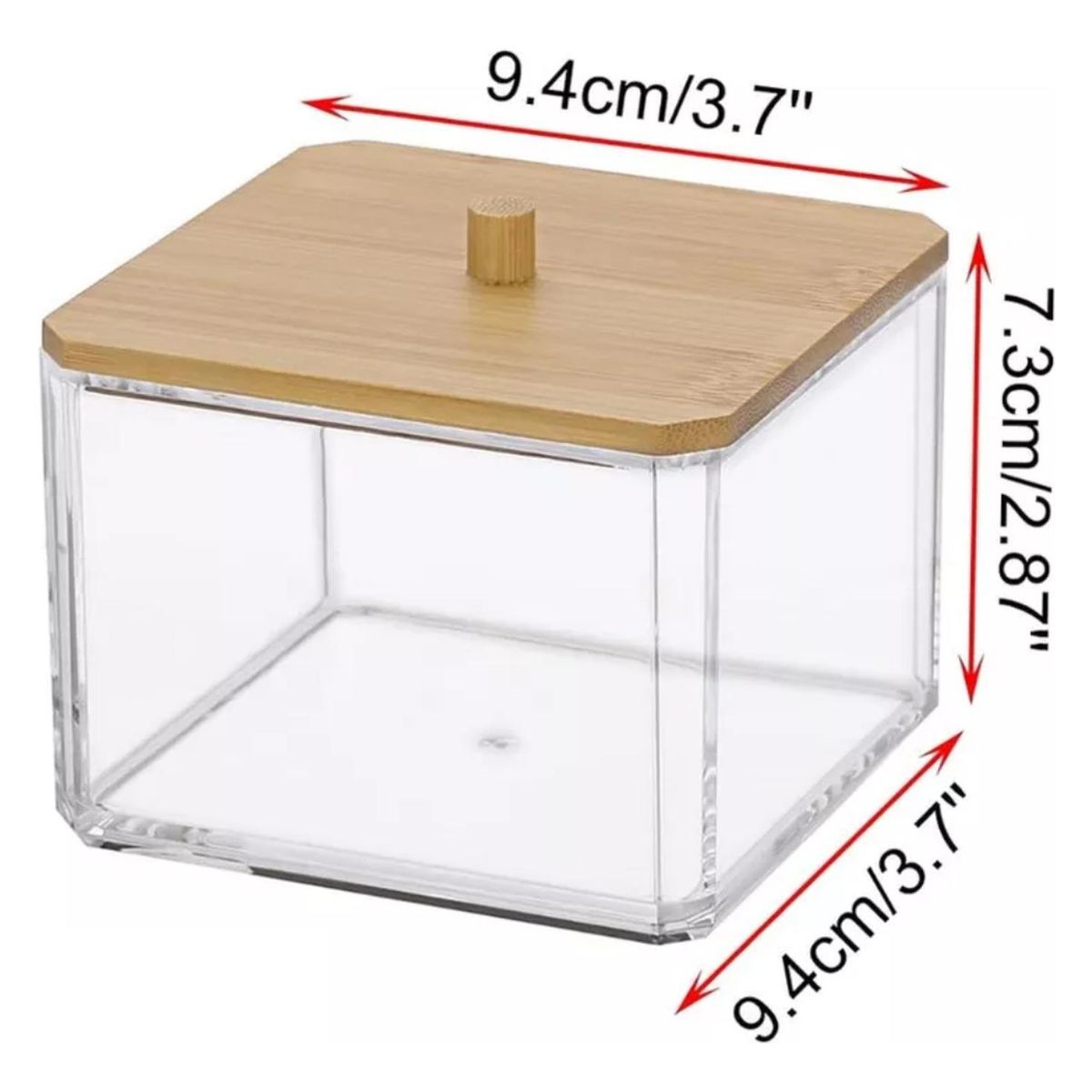 IMPORTCLICK - Organizador Acrílico Cotones Hisopos Algodones Desmaquillantes 9x7 CM IMPORTCLICK