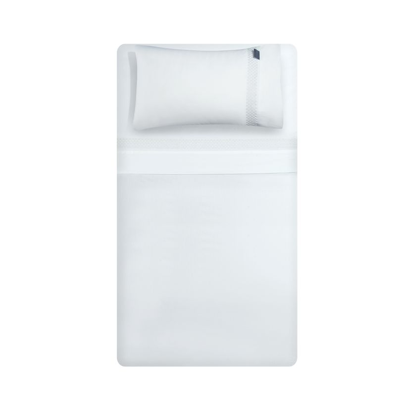 HEBRA - Juego de Sabana 300H Bord 1 Blanco 2 P