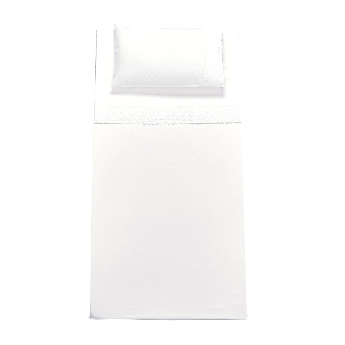 HEBRA - Juego Sabana Broderie Pamplona 1.5P Blanco