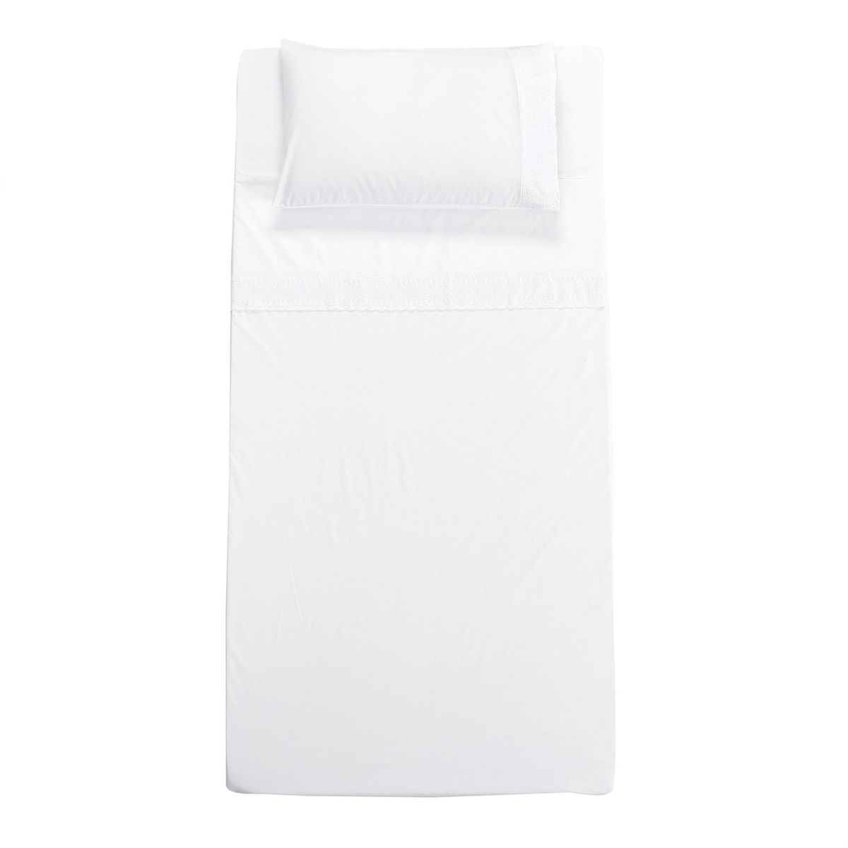 HEBRA - Juego Sabana Broderie Vitoria 1.5P Blanco