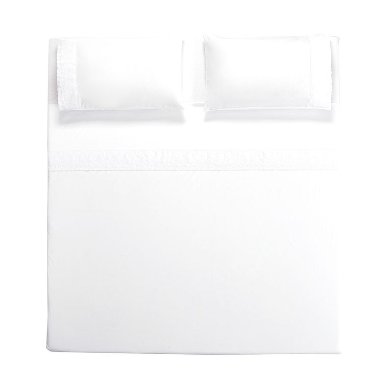 HEBRA - Juego Sabana Broderie Pamplona 2P Blanco