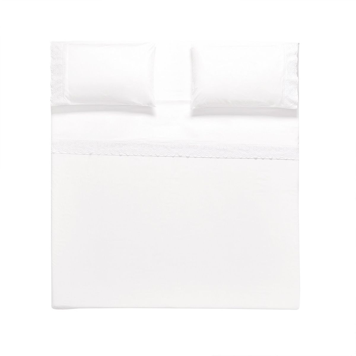 HEBRA - Juego Sabana Broderie Alicante Super King Blanco