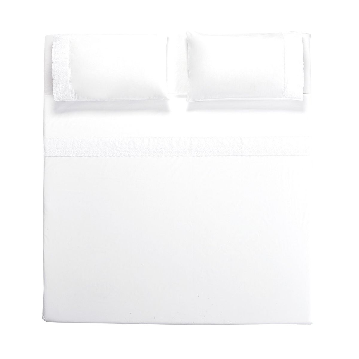 HEBRA - Juego Sabana Broderie Pamplona Super King Blanco