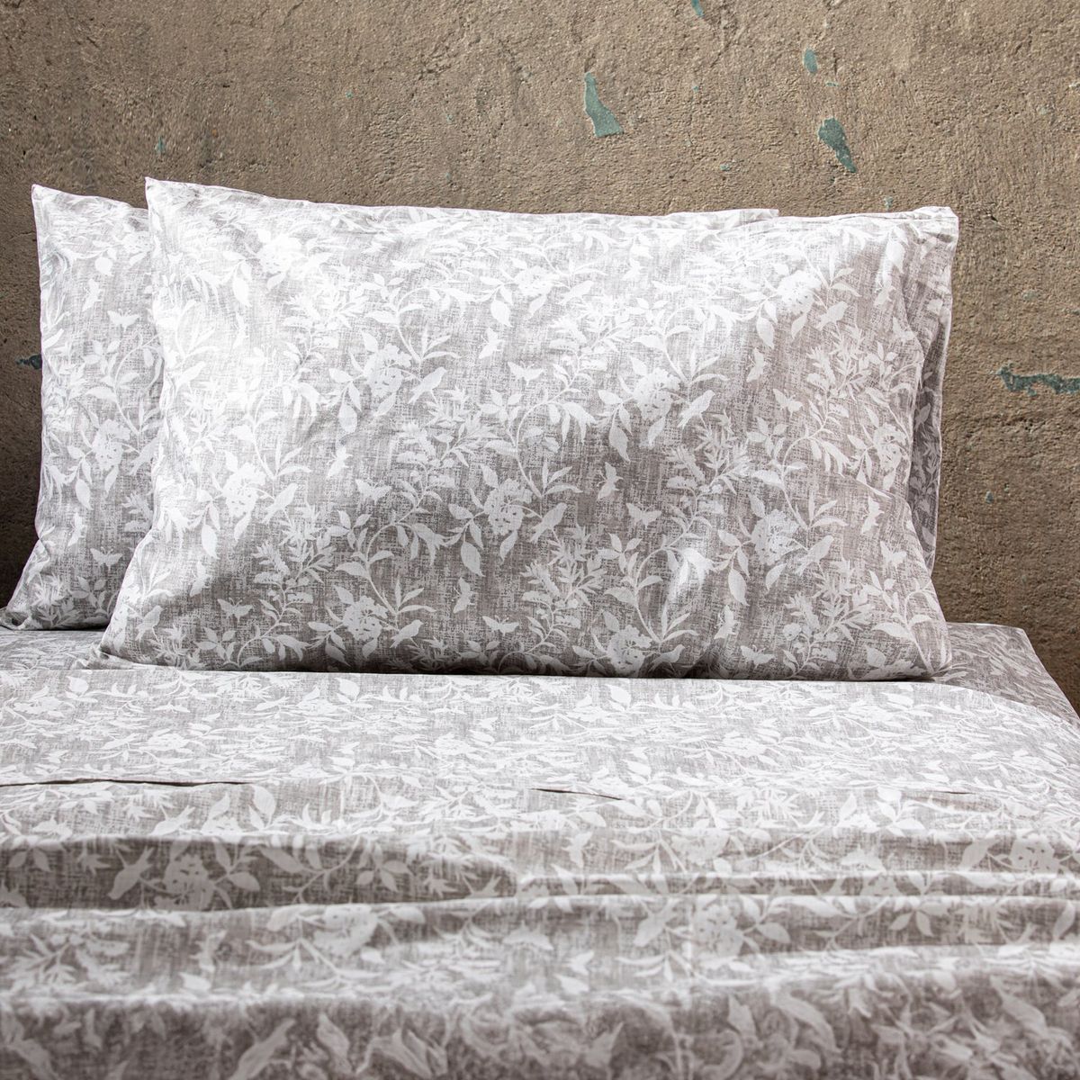 DIB - Sabanas Estampadas 2P Flores- Gris