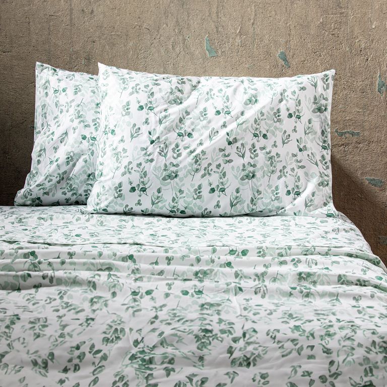 Sabanas Estampadas 2P Hojas Verde Verde 2 PLAZAS