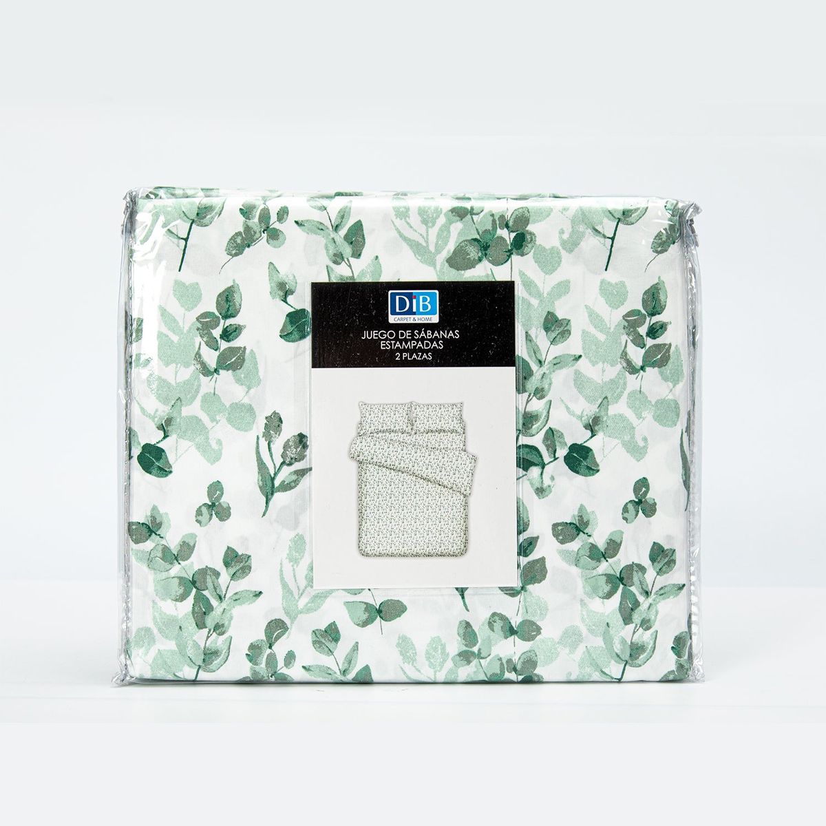 DIB - Sabanas Estampadas 2P Hojas Verde