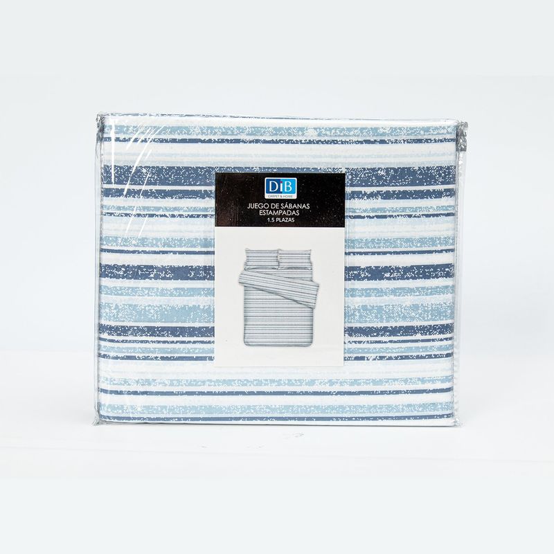 DIB - Sabanas Estampadas 2P Lineas Azul