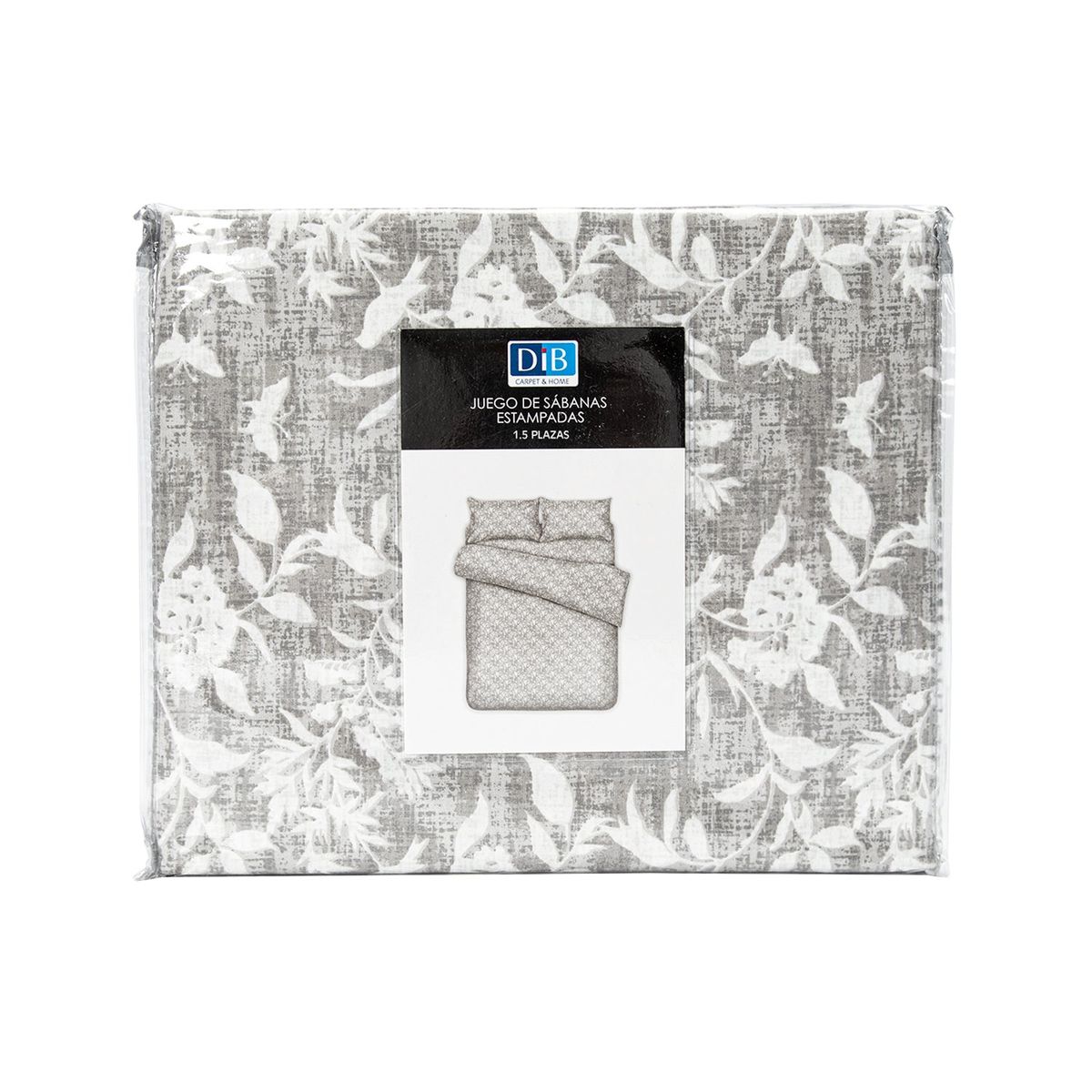 DIB - Sabanas Estampadas 1.5P Flores- Gris