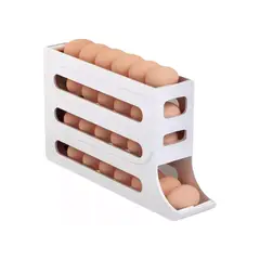 IMPORTCLICK - Organizador Portahuevos 4 Niveles 30 Huevos 35,9x7 CM Blanco
