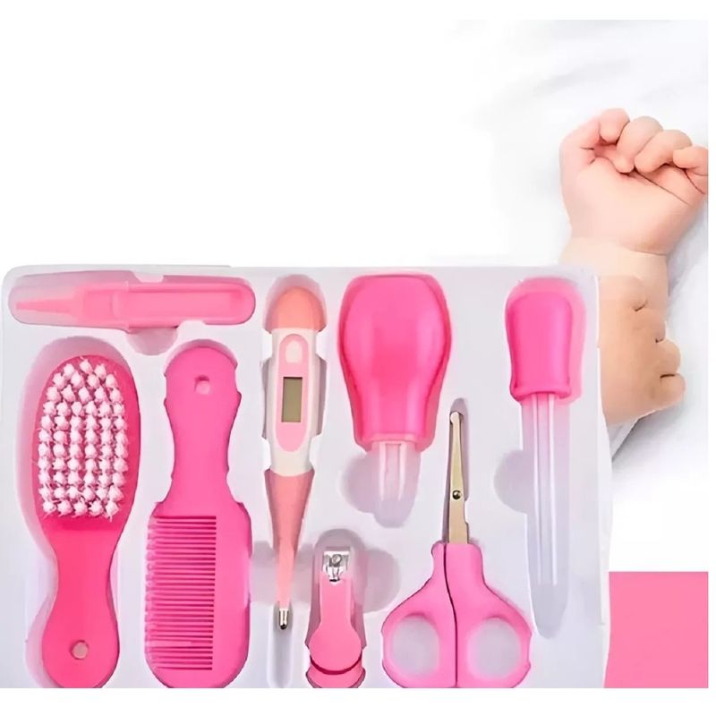 GENERICO - Set Aseo Para Bebes 10 Piezas Higiene Cuidado Bebe Rosado