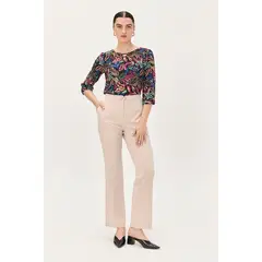 MA GRIFFE - Pantalon Liso Beige Magriffe