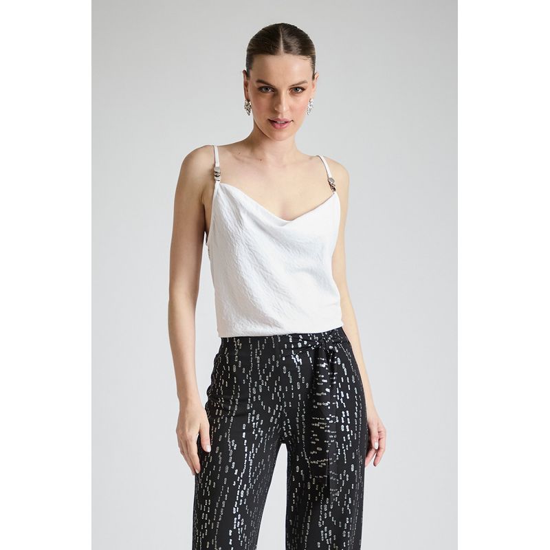 ASH - Blusa Sin Mangas Crudo Mujer Ash