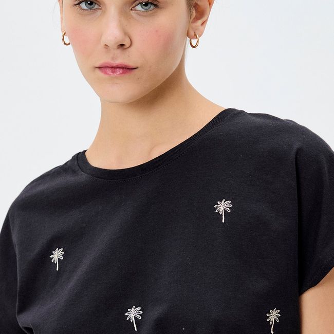 IO - Polera Manga Corta Negro Mujer Io