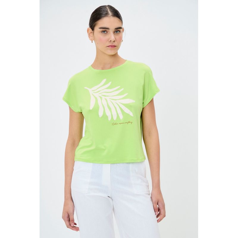 IO - Polera Manga Corta Verde Pistacho Mujer Io