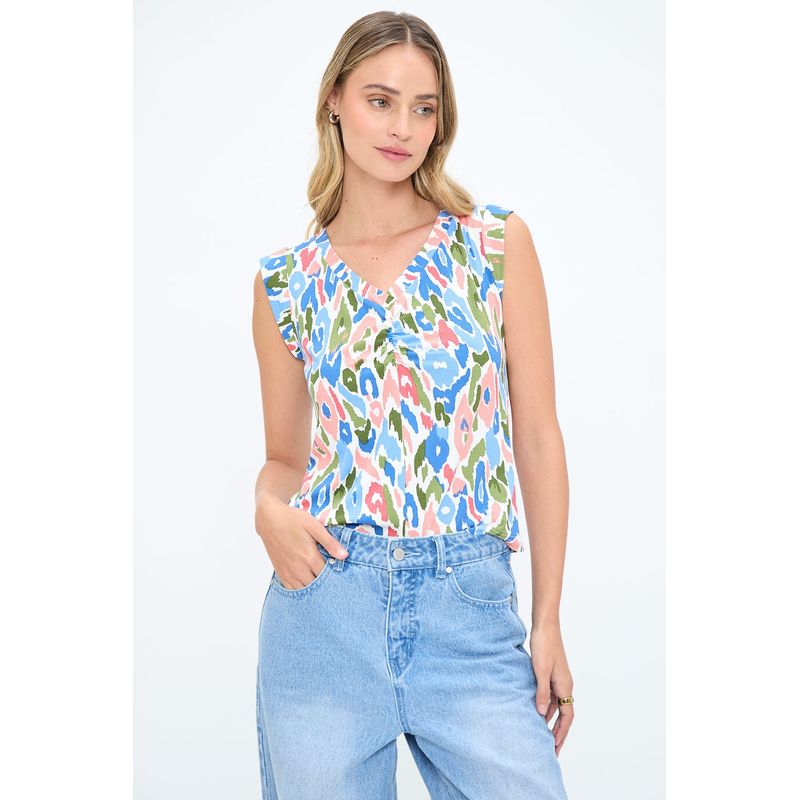 IO - Polera Sin Mangas Beige Mujer Io