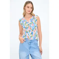 IO - Polera Sin Mangas Beige Mujer