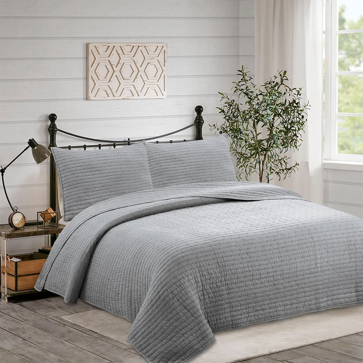 DIB - Quilt Patchwork Formas 2P Gris