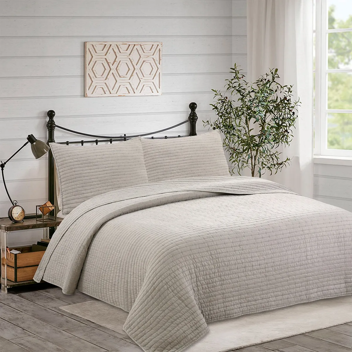 DIB - Quilt Patchwork Formas 2P Taupe