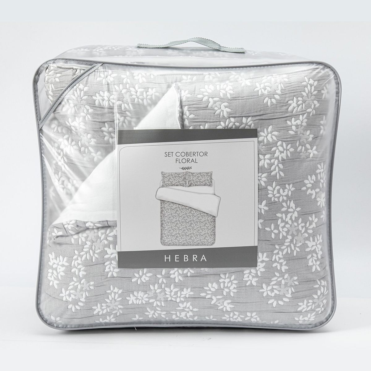 HEBRA - Cobertor Floral King Flores Gris