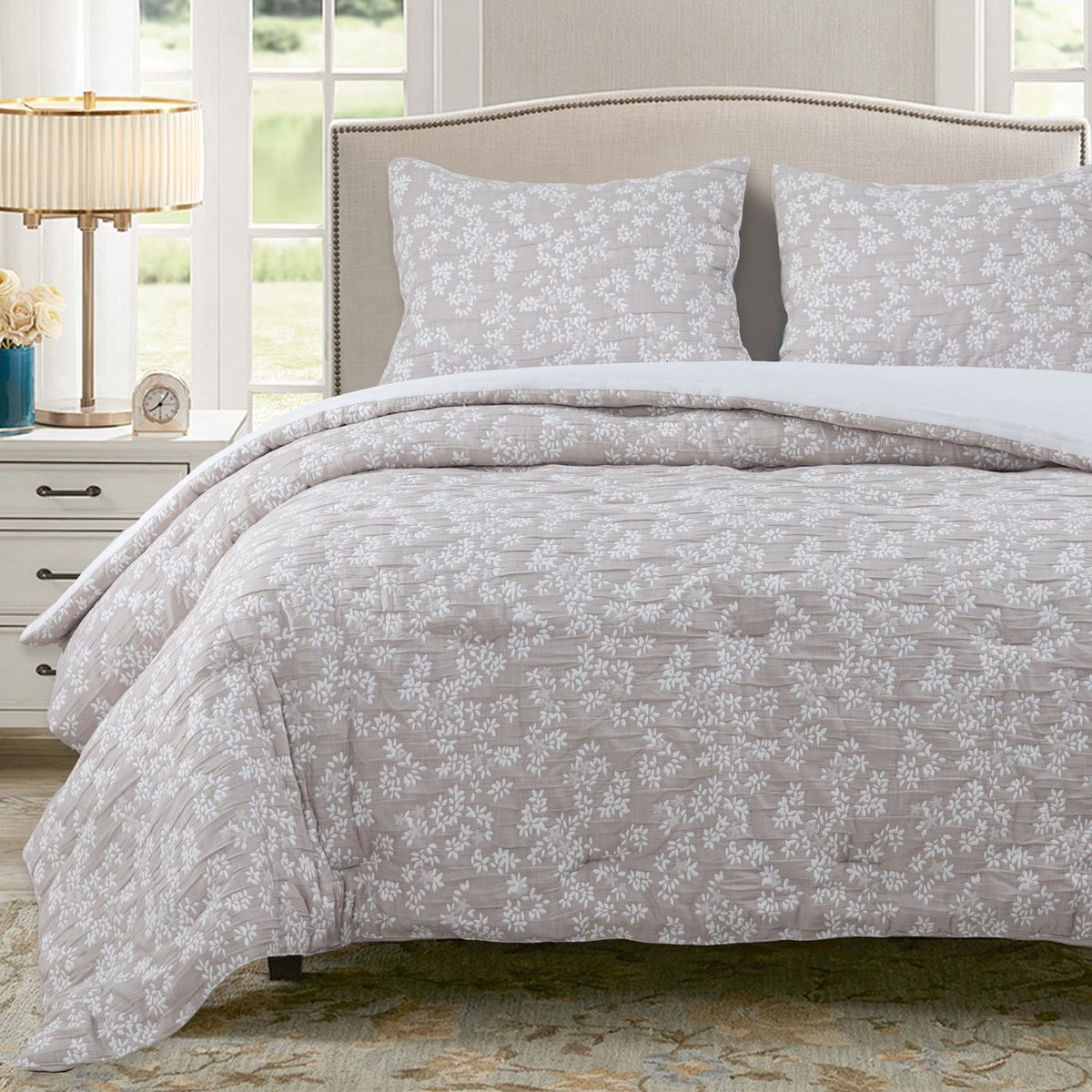 HEBRA - Cobertor Floral 2P Flores Beige