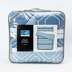 DIB - Quilt Reversible Estam 15P Rayas Azul