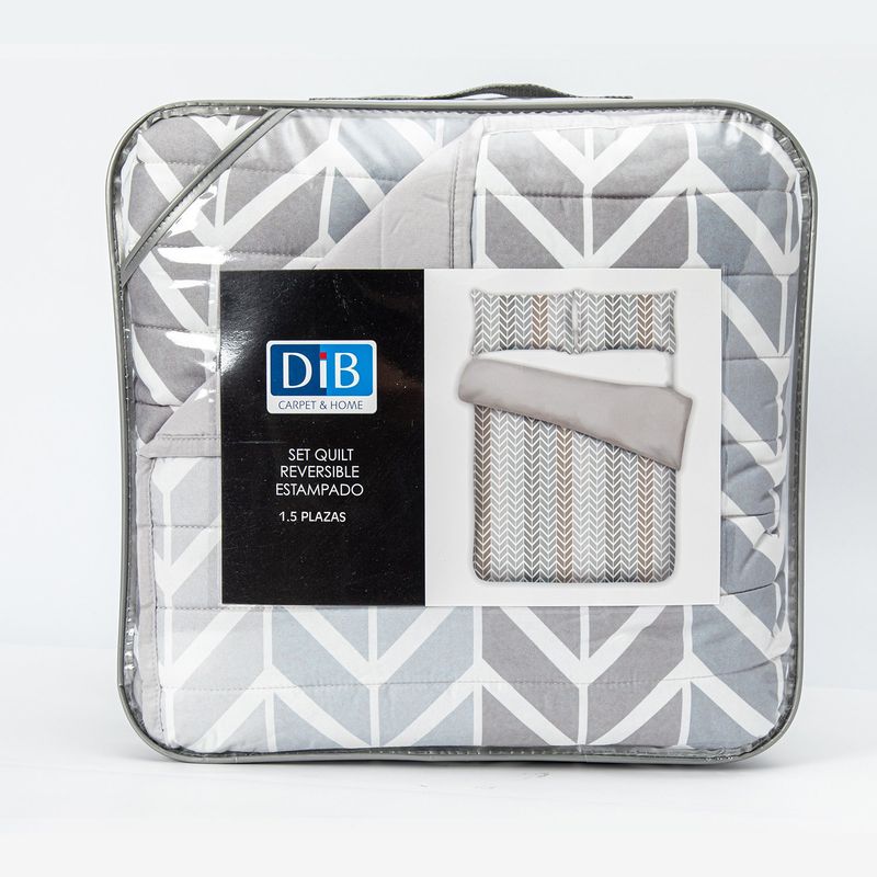 DIB - Quilt Reversible Estam 15P Zigzag Beige