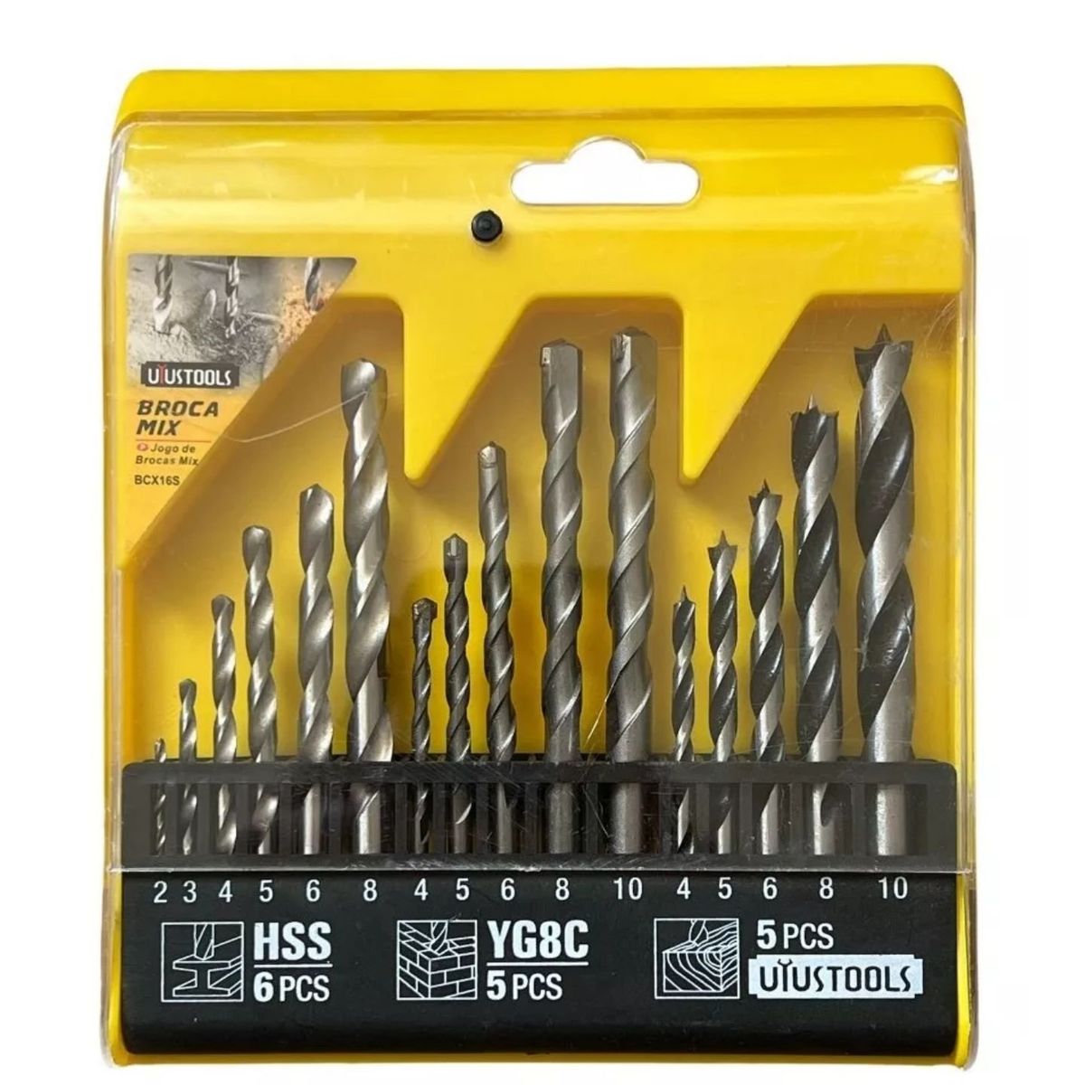 UYUSTOOL - Brocas Para Metal Madera Concreto 16 Piezas Uyustools