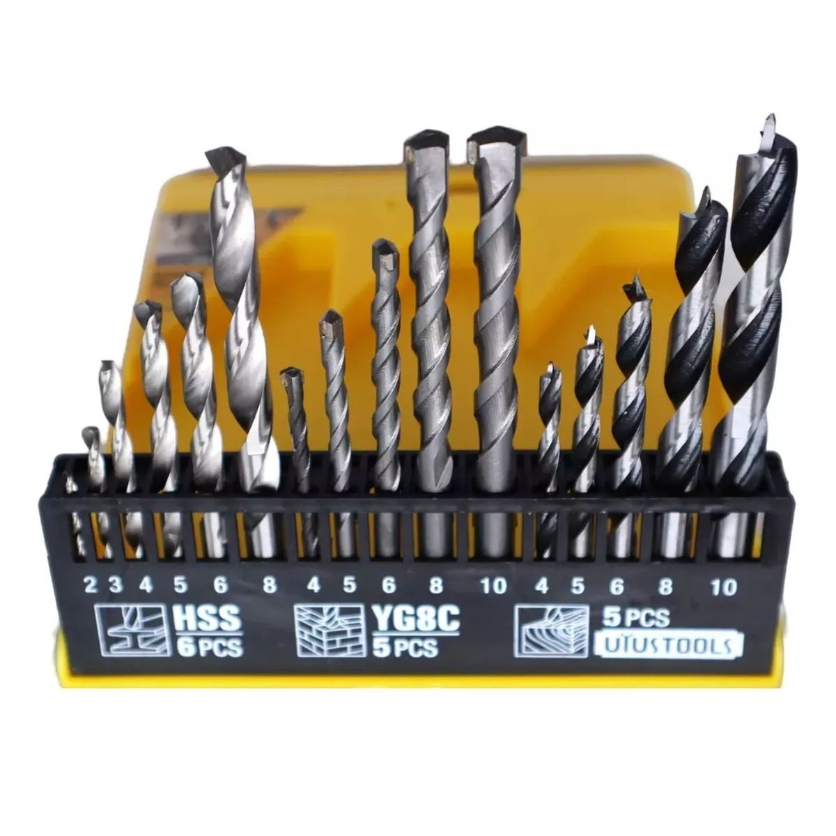 UYUSTOOL - Brocas Para Metal Madera Concreto 16 Piezas Uyustools