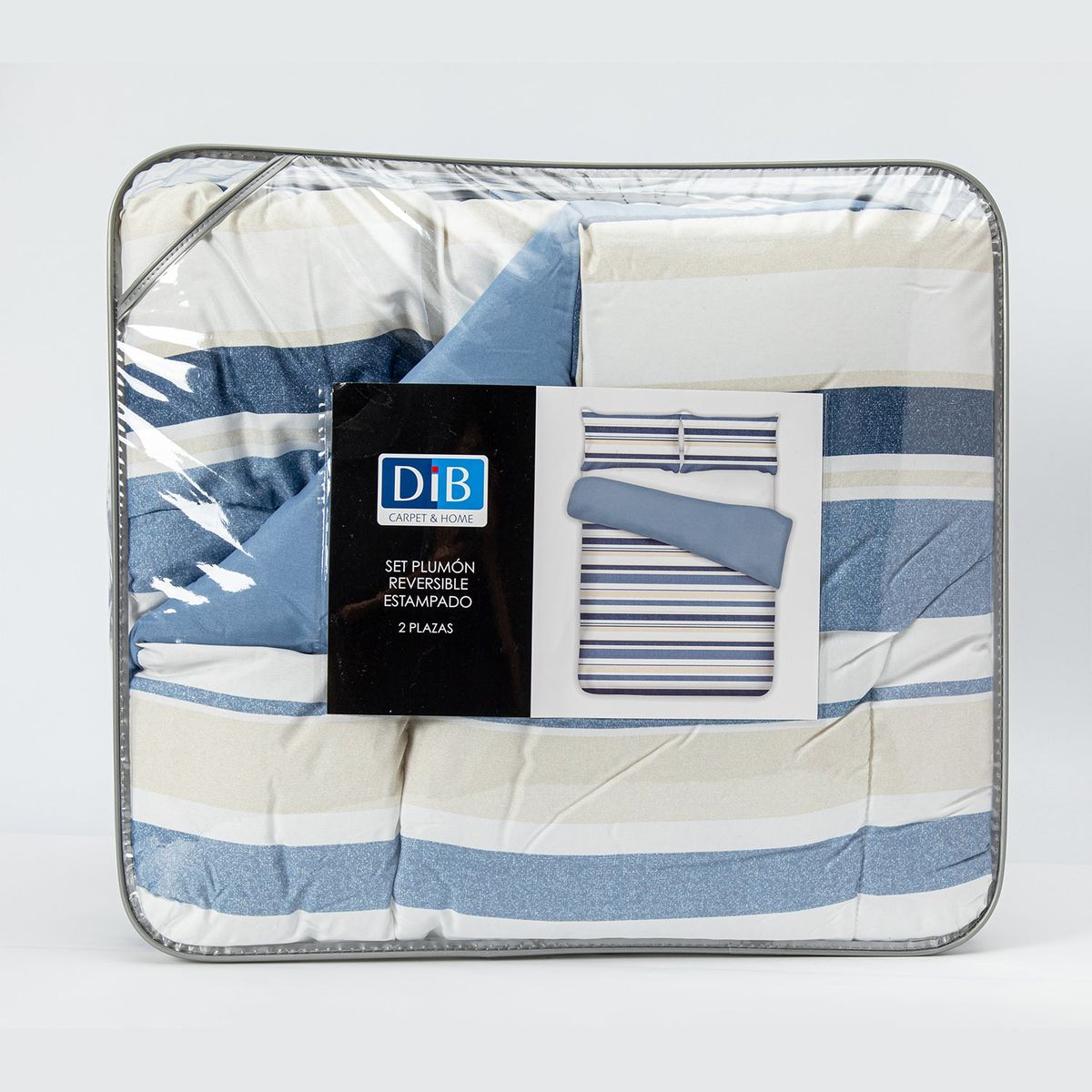DIB - Plumon Rev Estam 2P Rayas Azul- Beige