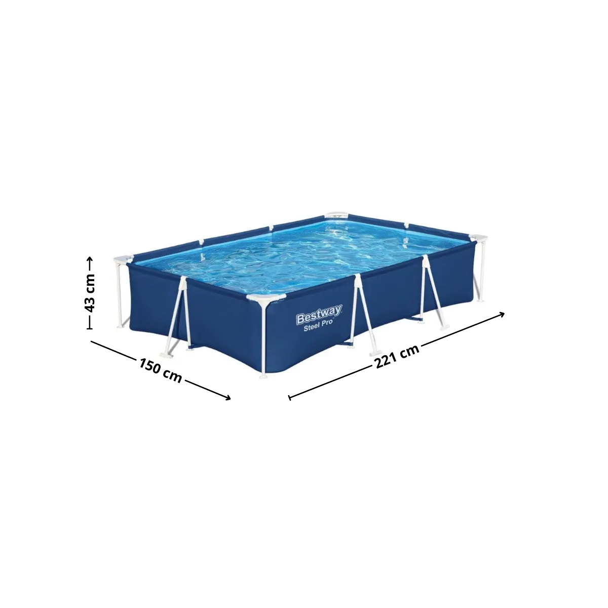 BESTWAY - Piscina estructural rectangular 221x150x43cm Bestway