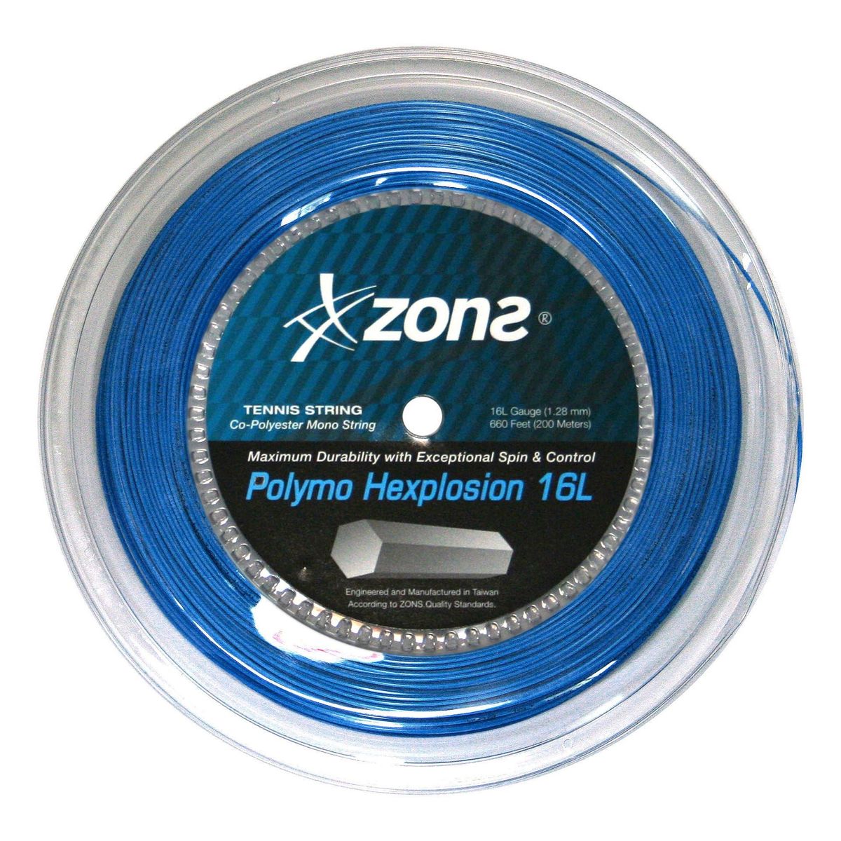 ZONS - Rollo Cuerda Tenis Zons Polymo Hexplosion 1.28 120M Azul