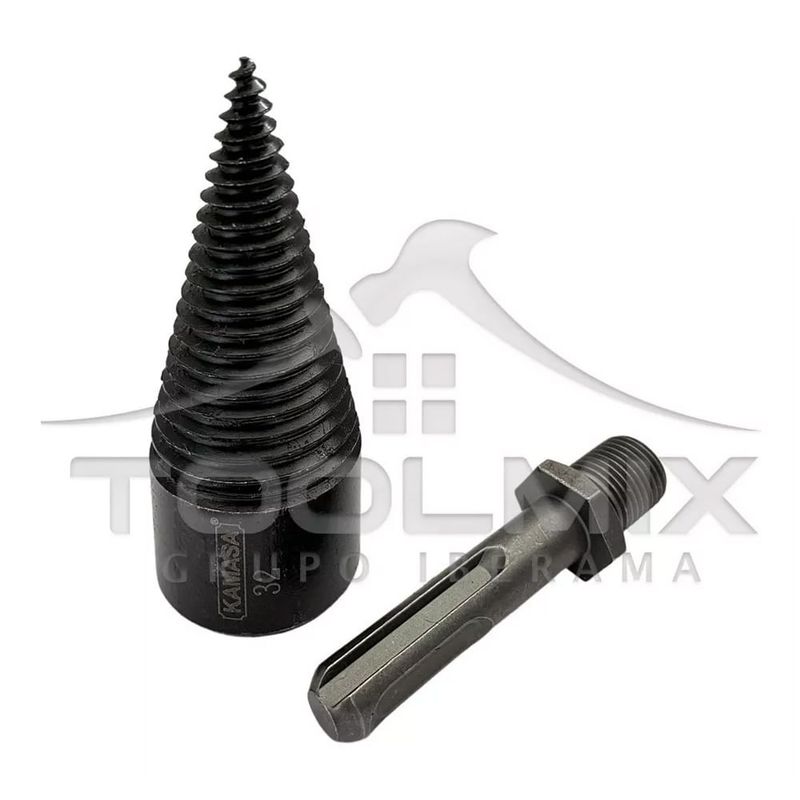 KAMASA - Broca Cónica Para Astillar O Partir Madera Y Leña 32mm