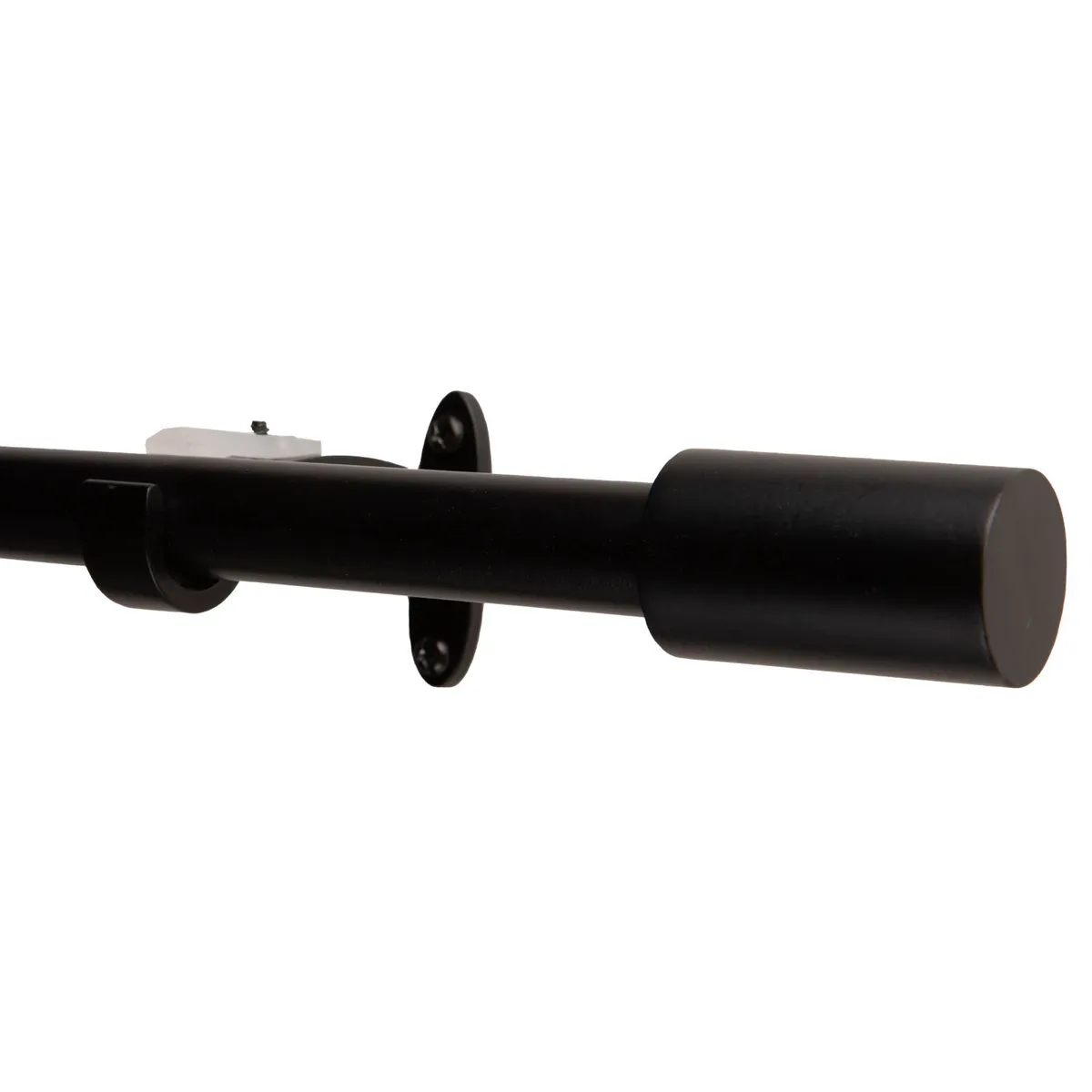 DIB - Set de Barra Cortina 120 a 210 cm extensible Negro Cilindro