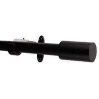 Set de Barra Cortina 120 a 210 cm extensible Negro Cilindro